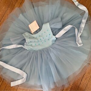 NWT Sweet Honey blue tutu dress 18 months crystals scoop back